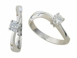 White Gold Ring 18 kts Solitaire Brilliant 0.25 cts 010448