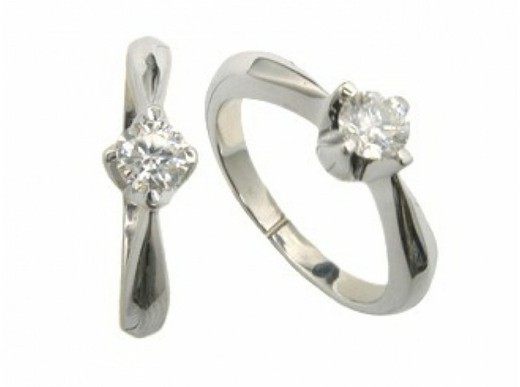 Solitaire Brilliant 18 kt White Gold Ring 0.35 cts 013748