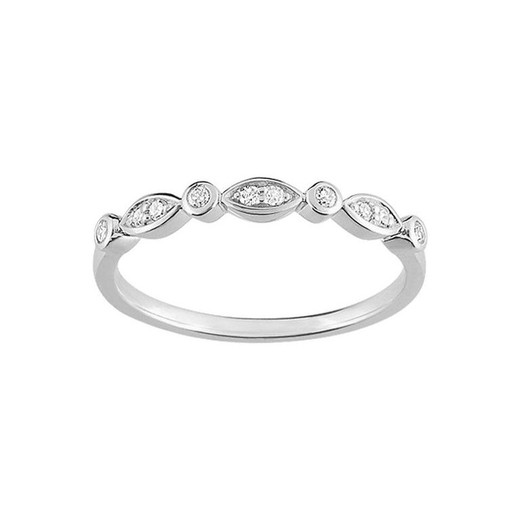 Anillo Oro Blanco 18kts Argyor-MRM (18)3N049GB5 Alianza Con Diamantes GH-P1 0,10ct