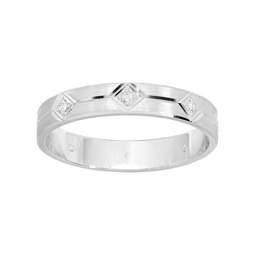 Anillo Oro Blanco 18kts Argyor-MRM 3.5mm (18)316G35D Alianza Con Diamantes GH-P1 0,08ct