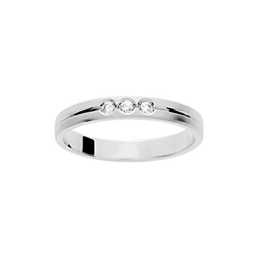 Anillo Oro Blanco 18kts Argyor-MRM 3mm (18)131G30D3 Alianza 3 Diamantes GH-P1 0,06ct