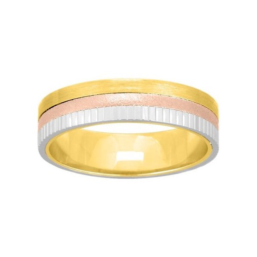 Anillo Oro Blanco 18kts Argyor-MRM 3mm (18)248T50 Alianza Tricolor