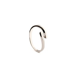 Bague en or blanc solitaire brillant de 0,10 kt 4-604