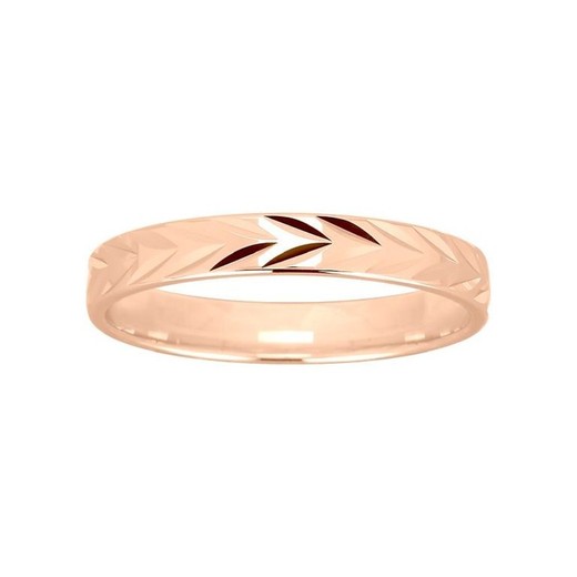 Anillo Oro Rosa 18kts Argyor-MRM 3mm (18)195R30 Alianza Hojas