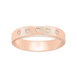 Anillo Oro Rosa 18kts Argyor-MRM 4mm (18)266R40 Alianza Grabado Laser Corazones