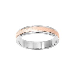 Anillo Oro Blanco Bicolor Rosa 18kts Argyor-MRM 4mm (18)161BR40 Alianza