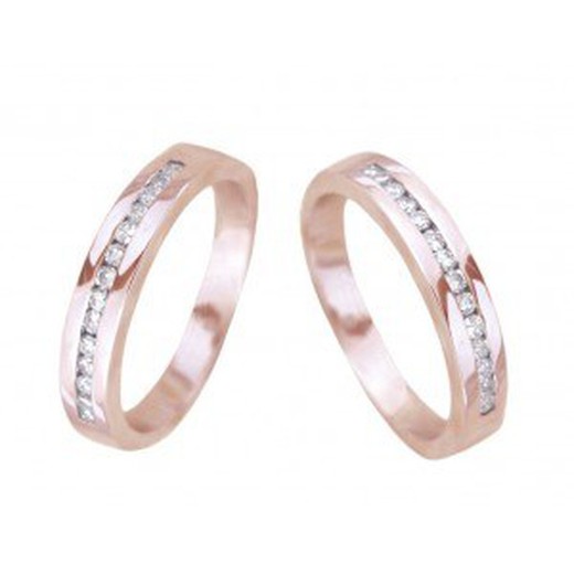 18 kt Rotgoldring 0,14 ct 017581