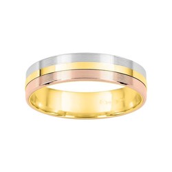 Anillo Oro Tricolor Blanco Y Rosa 18kts 5mm Argyor-MRM (18)109B50 Alianza Tricolor