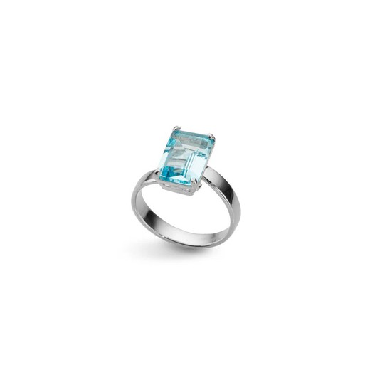 Anillo Plata Argent Basic 0,8x1,3cm ANRM080A Cristal Azul