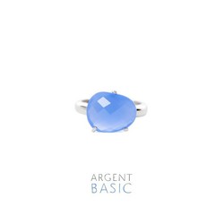 Argent Basic Blue Stone Silver Ring ANRS001PA