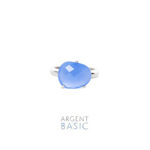 Anello in argento con pietra blu argentata ANRS001PA