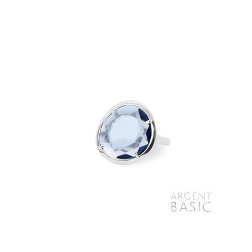 Argent Basic Blauwe Steen Zilveren Ring ANRS002PM