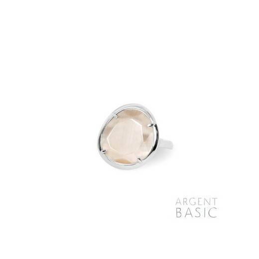 Argent Basic Silver Ring Beige Stone ANRS002PB