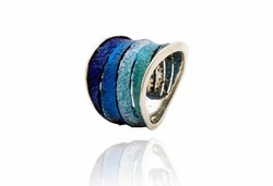 Anillo Plata Arior 1183132XPU-Talla 13 Bori Grande Azul