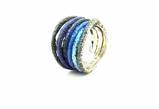 Anillo Plata Arior 1183188XPU-Talla 11 Sira Azul