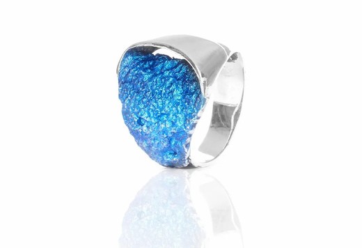 Anillo Plata Arior 1183235XPU-Talla 10 Gala Azul Eléctrico