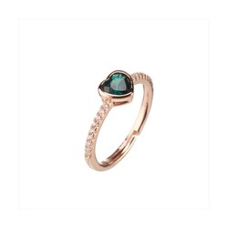 Anillo Plata Rosa Sovrani J8034-M16 Circonitas Con Corazón Esmeralda