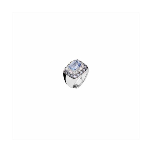 Anillo Plata Sovrani J10296M17 Circonitas Bicolor Azul Con Cristal Azul