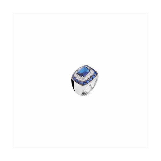 Anillo Plata Sovrani J10302M13 Circonitas Bicolor Azul Con Zafiro