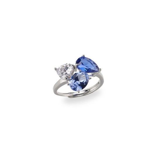 Anillo Plata Sovrani J8127M12 Circonitas Bicolor Azul