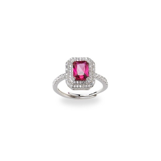 Anillo Plata Sovrani J8136M12 Circonitas Cristal Cúbico Fucsia