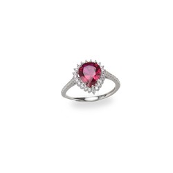 Anillo Plata Sovrani J8154M16 Circonitas Con RubÍ