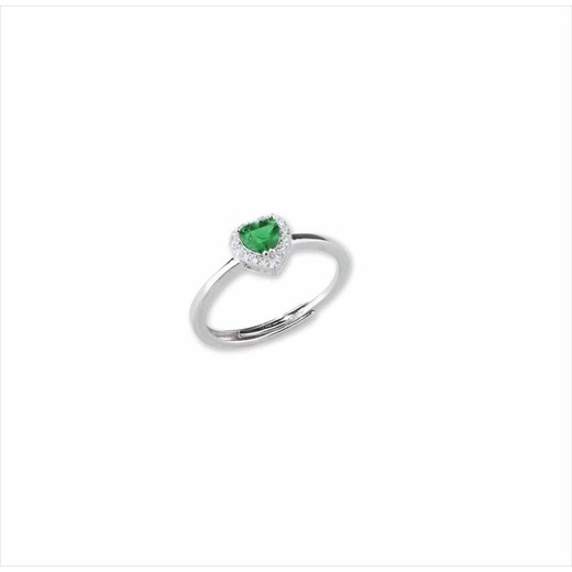 Anillo Plata Sovrani J8350M17 Circonitas Corazón De Esmeralda