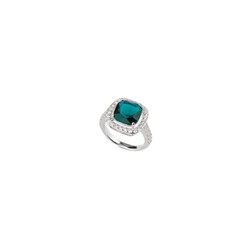 Anillo Plata Sovrani J9479M15 Circonitas Esmeralda Cuadrada