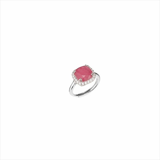 Anillo Plata Sovrani J9835M14 Circonitas Cuadrado Rojo