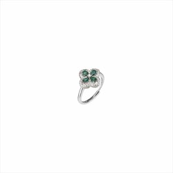 Anillo Plata Sovrani J9850M14 Circonitas Flor Esmeralda