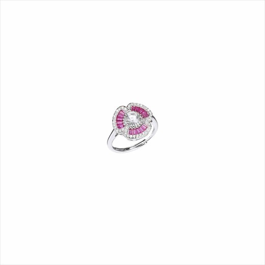 Anillo Plata Sovrani J9868M14 Circonitas Blancas Bicolor Rosa