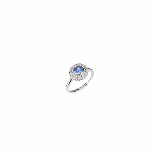 Anillo Plata Sovrani J9878M14 Circonitas Con Cristal Azul