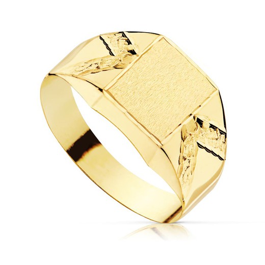Δαχτυλίδι Cadet Signet χρυσό 18 καράτια κούφιο σκάλισμα 07000282