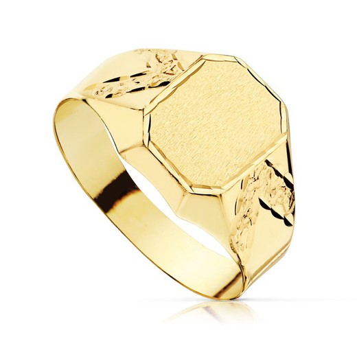 Δαχτυλίδι Cadet Signet χρυσό 18 καράτια κούφιο σκάλισμα 07000285