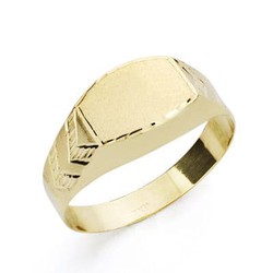 Cadet Signet Ring Gold 18k Hollow Carving 19001