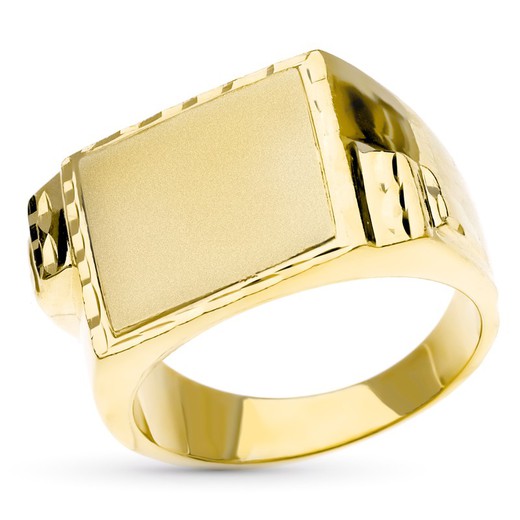Signet Ring Man Gold 18kts Square 16x16mm P4187