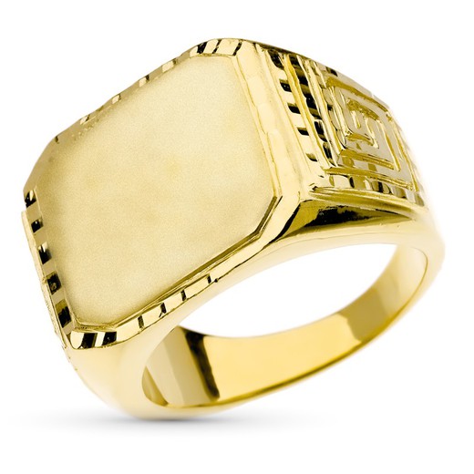 Solid 18kt Gold Men's Signet Ring Width 20x20mm P4163