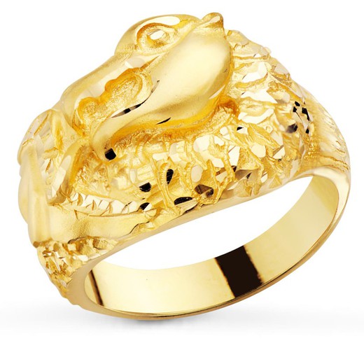 Μασίφ 18 καρατίων Gold Man Signet δαχτυλίδι σκαλισμένο Dragon Width 20mm P705