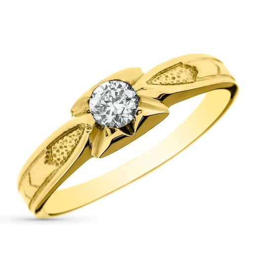 Cadet Solitaire Ring 18k guld Zirconia 08000076