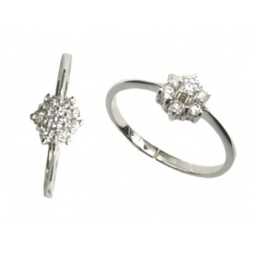 Rosette Ring Ring 18k hvidguld Diamanter 0.24cts 0100215