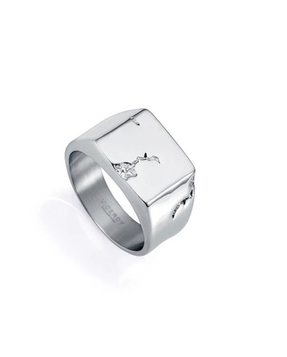 Anillo Viceroy Acero Hombre 15165A02000 Tipo Sello Agrietado