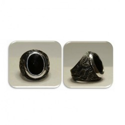 Anillo Xernus Plata 3RG2620 Pavonado Cristal Oscuro