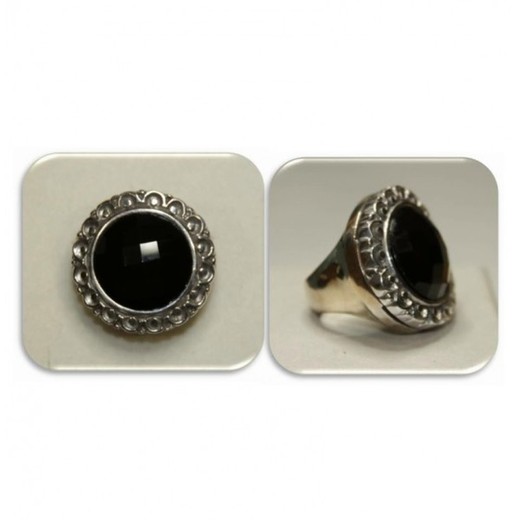 Anillo Xernus Plata 3RG2624 Cristal Negro