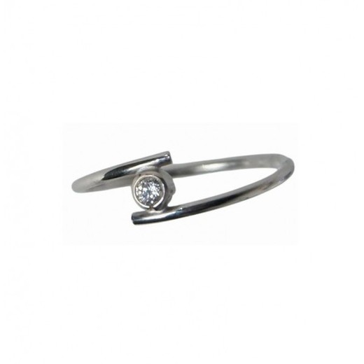 Anillo Xernus Plata 3XE2879 Union Circular Con Circonita