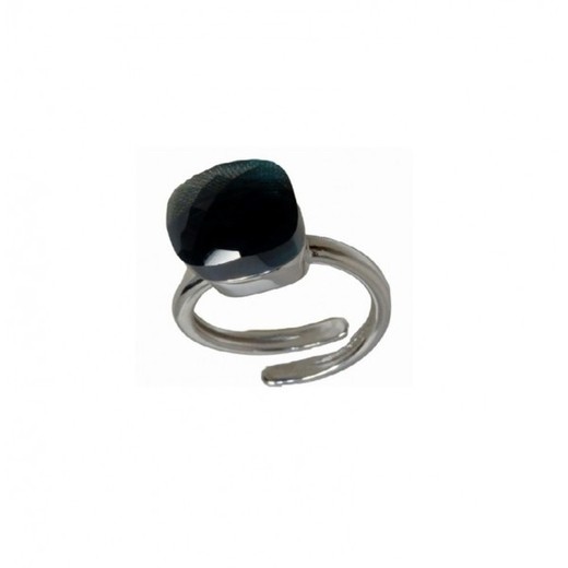 Anillo Xernus Plata 3XE2957 Cristal Negro