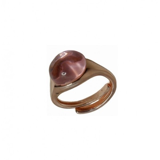 Anillo Xernus Plata Dorada 3XE2983 Cristal Rosa