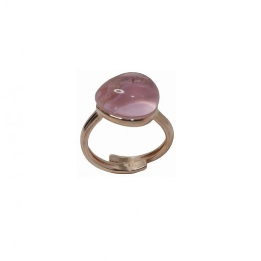 Anillo Xernus Plata Dorada 3XE2996 Cristal Rosa