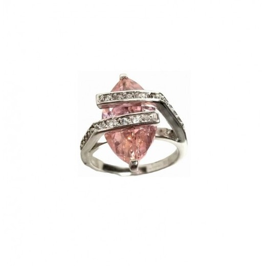 Anillo Xernus Plata NF1068 Cristal Rosa Con Circonitas