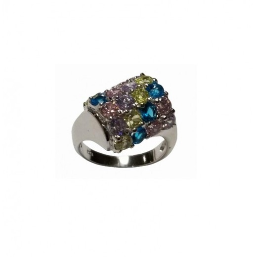 Anillo Xernus Plata NF1288 Circonitas Multicolor