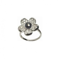 Anillo Xernus Plata NF1636 Flor Con Circonitas